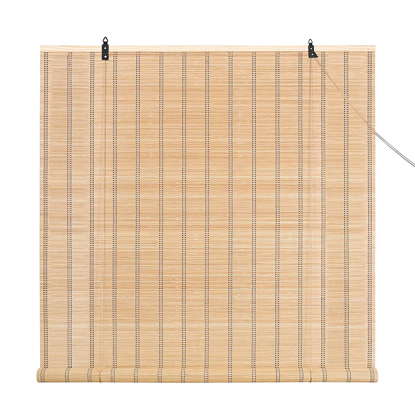 ABOUT SPACE Bamboo Curtains - W 4 ft x H 6 ft - Rope Mechanism Roll Up Down Bamboo Shade