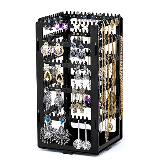 360 degree Rotating Acrylic Earring Display - Black