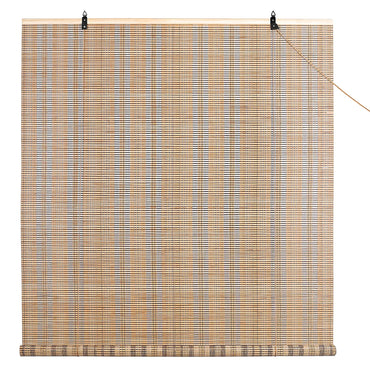 ABOUT SPACE Bamboo Curtains - Rope Mechanism Roll Up Down Bamboo Shade for Sunlight, Dust Protection Window Chick Blinds for Balcony, Restaurant, Dhaba, Hotel, Resort (Beige, W 5 ft x H 6 ft)
