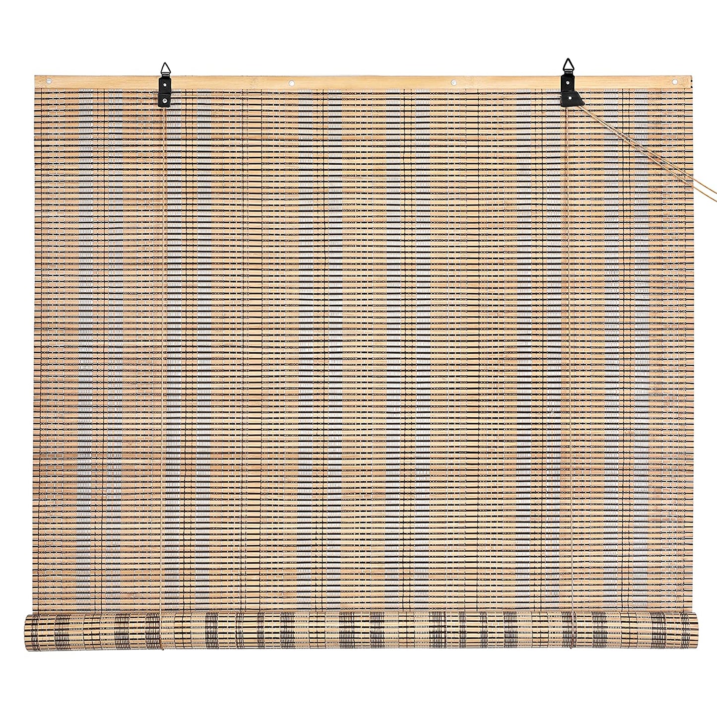 AS-BC001-3FT ABOUT SPACE Bamboo Curtains - Rope Mechanism Roll Up Down Bamboo Shade for Sunlight, Dust Protection Window
