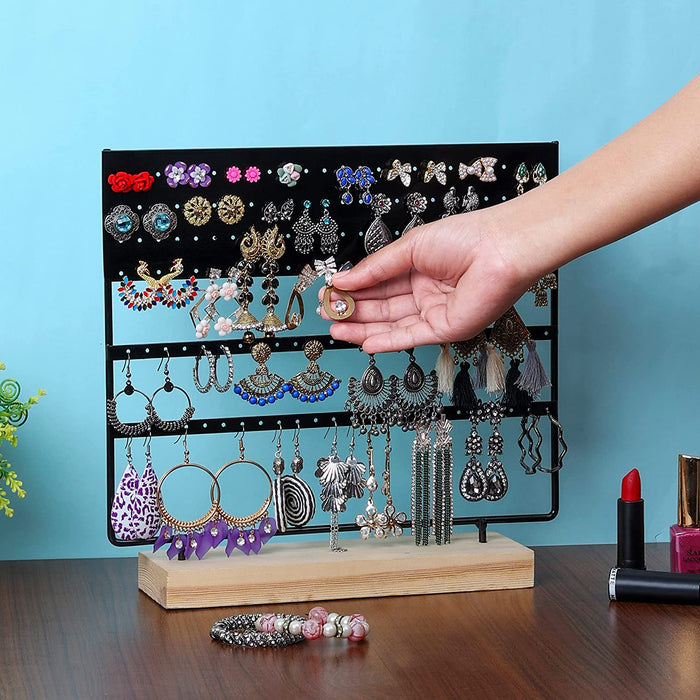 Black Metal Earring Organiser