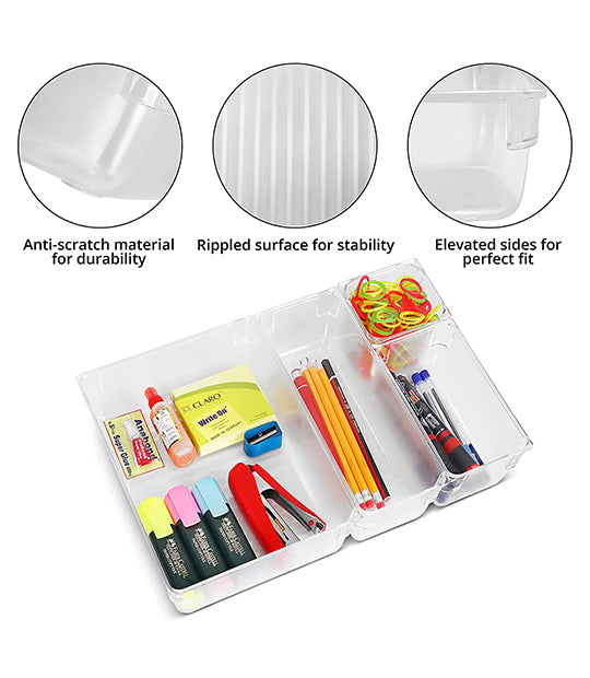 Transparent Acrylic Pantry Trays (Pack of Multi-size 4)