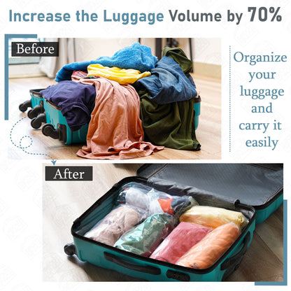 ABOUT SPACE 4 Pack Vacuum Bags for Travel with Electric Pump and Hand Pump (2X Jumbo/ X Jumbo/ 2 Jumbo)