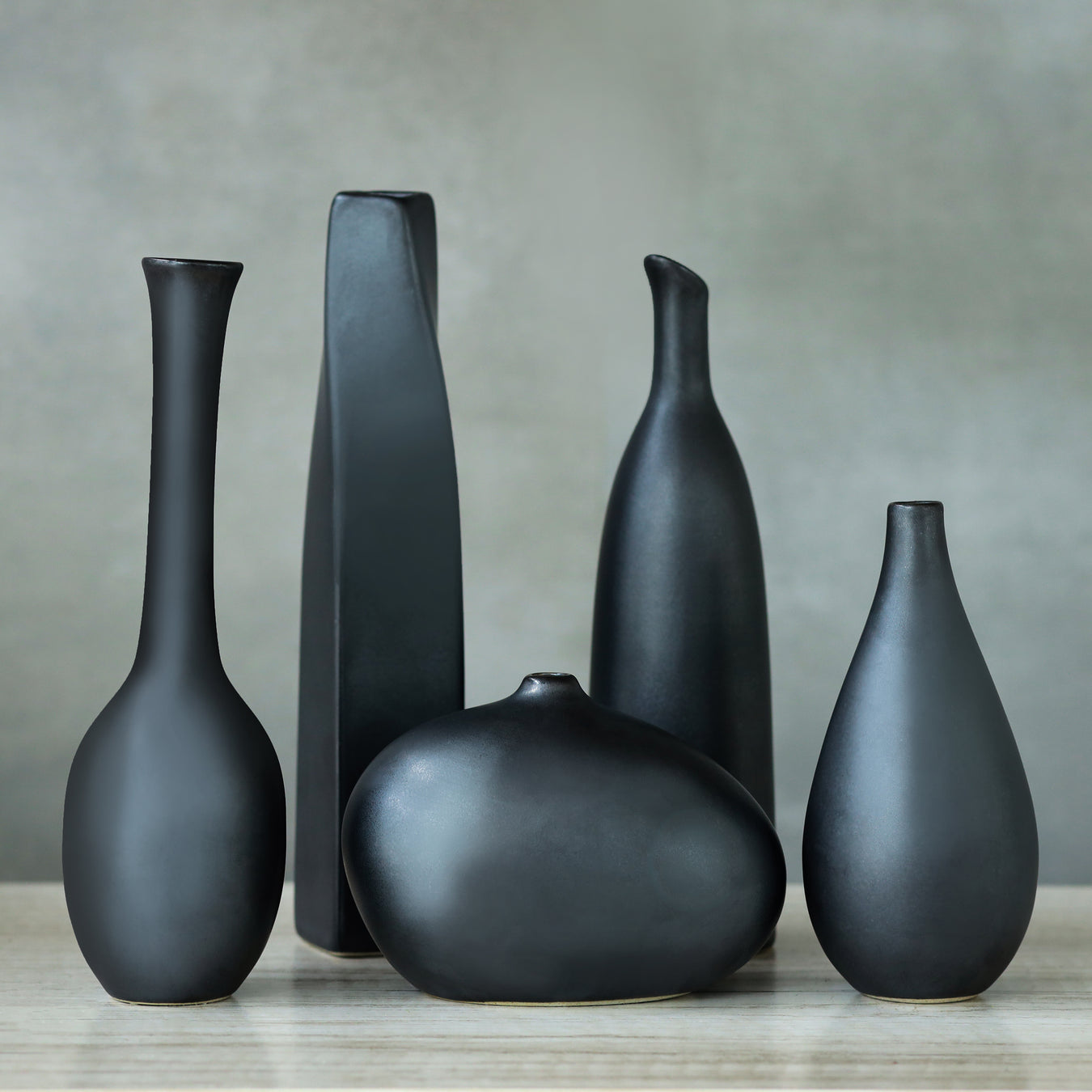 Matte Black Vases 