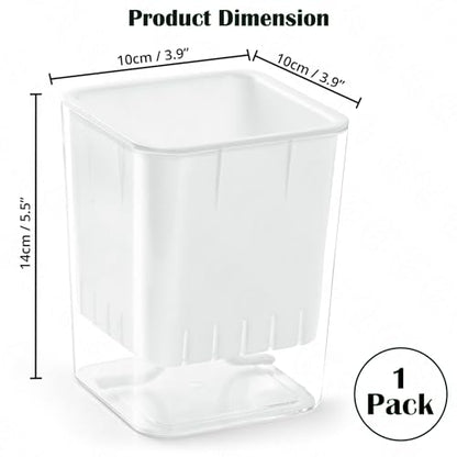 ABOUT SPACE Peg Board Self Watering Pot (White - L 10 x B 10 x H 14 cm) - Large