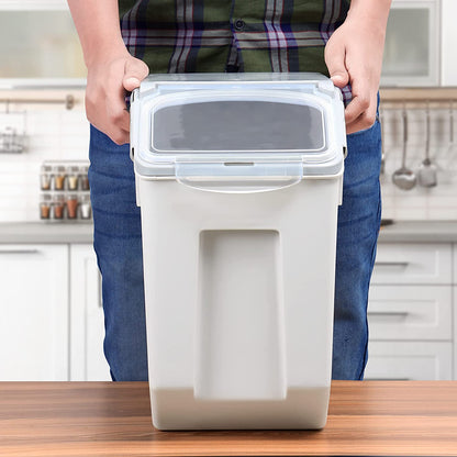ABOUT SPACE 15-Kg Rice Dispenser (2 Pack) - Airtight Rice Storage Container with Measuring Cup
