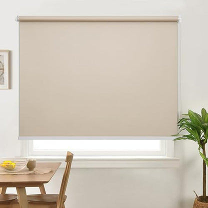 B0DNZJVH8X  ABOUT SPACE Window Blinds - 5 x 7 ft Blackout Roller Blinds with Pull Bead for Privacy, UV Protection | Corded Roll Up Curtain Window Shades for Home, Office, Living Room, Bedroom- Brown