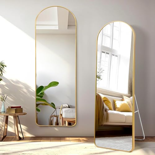ABOUT SPACE 5 Feet Arch Shape Full-Length Mirror with Stand (Golden Frame)