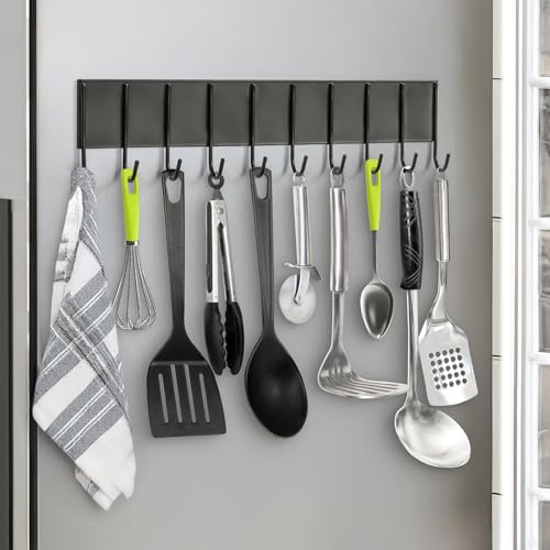 ABOUT SPACE  Magnetic Hooks for Fridge - Kitchen Organizer - Floating Organiser for Washing Machine, Microwave Oven, Fridge Side Rack - Powder Coated Magnetic Hooks for Hanging  L 26.3 x H 7.2 cm