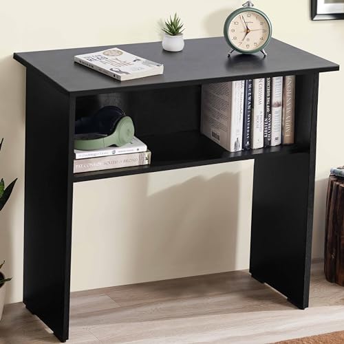 ABOUT SPACE Study Table for Students with UnderDesk Storage Shelf [Black Mahogany-L60 x B40 x H75cm]