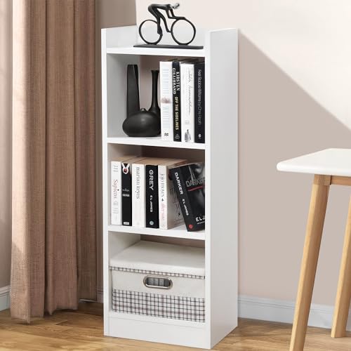 ABOUT SPACE Book Shelf for Home - 3 Tier Cube Book Shelves (L 33 x B 24 x H 96cm - White)