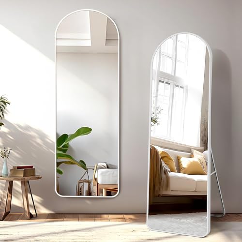 ABOUT SPACE 5 Feet Arch Shape Full-Length Mirror with Stand (White Frame)