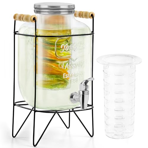 ABOUT SPACE 5 Litre Glass Water Dispenser with Tap, Infuser & Stand
