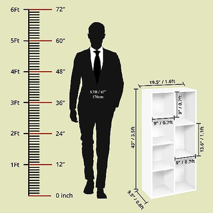 ABOUT SPACE Book Shelf 7 Cubes Engineered Wood DIY Multipurpose Book Stand (White - L 49.5 x B 24 x H 110 cm)