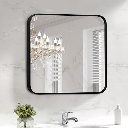 ABOUT SPACE 4mm Heavy Glass HD Mirror 24 Inch Shatter Proof and Explosion Film Proof Square Mirror