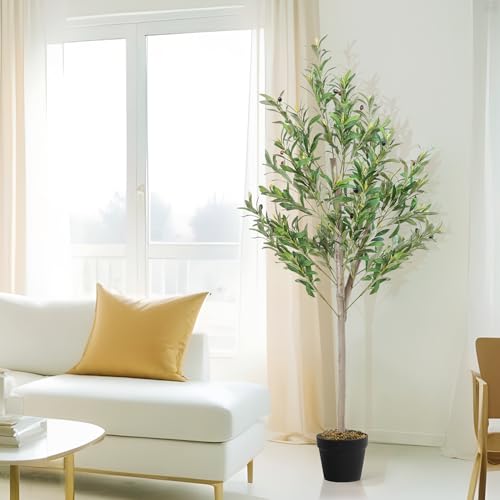 ABOUT SPACE 5 ft Artificial  Olive Tree Plant Decor with Pot & 928 Leave