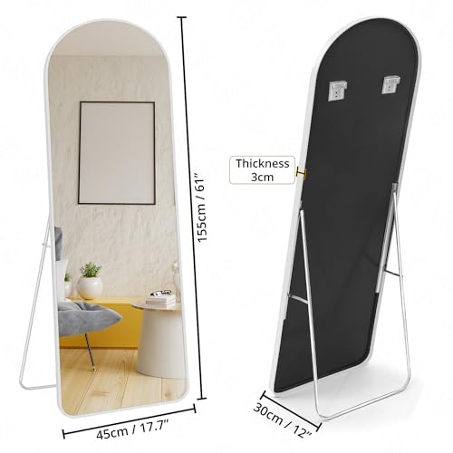 ABOUT SPACE 5 Feet Arch Shape Full-Length Mirror with Stand (White Frame)