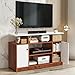ABOUT SPACE TV Unit - Engineered Wooden TV Stand with Adjustable Shelf Storage Cabinet with Door for Console, Home Theatre for Living Room - DIY Entertainment Unit for 32-50 Inch - White & Oak Red