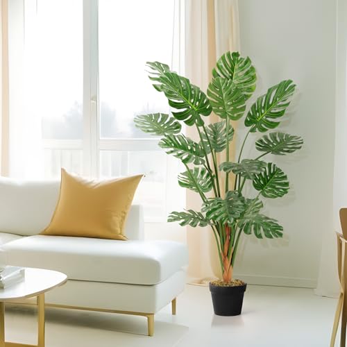 ABOUT SPACE 5 ft Artificial Monstera Plant Decor with Pot & 16 Leaves