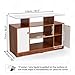 ABOUT SPACE TV Unit - Engineered Wooden TV Stand with Adjustable Shelf Storage Cabinet with Door for Console, Home Theatre for Living Room - DIY Entertainment Unit for 32-50 Inch - White & Oak Red
