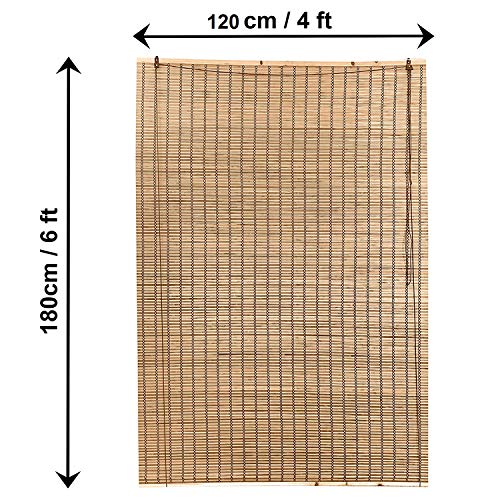 ABOUT SPACE 2 Pcs Bamboo Curtain - W 4 ft x H 6 ft