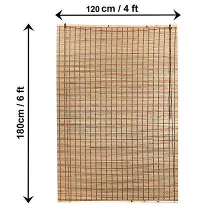 ABOUT SPACE 2 Pcs Bamboo Curtain - W 4 ft x H 6 ft