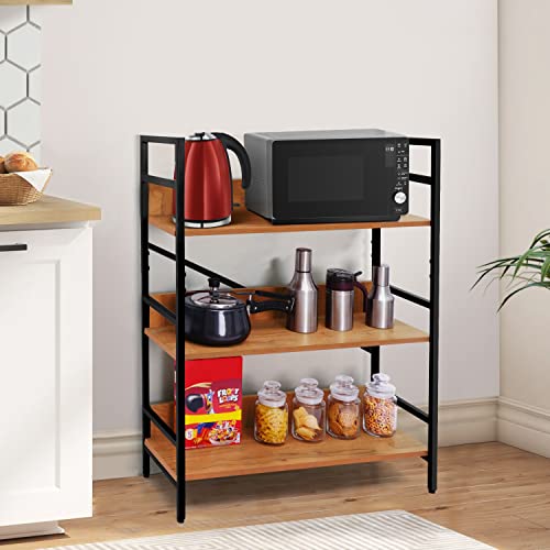 ABOUT SPACE 3-Tier Multipurpose Utility Rack (3 Ft) - Wooden Rack with Metal Frame & Adjustable Bush - DIY Open Rack/Shelf Storage Organizer L 2.6 X B 1 Ft