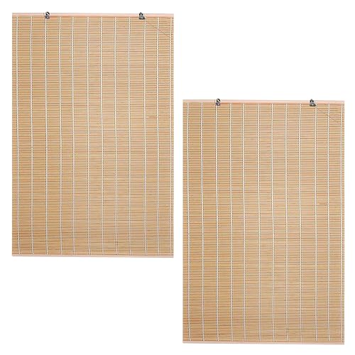 ABOUT SPACE Bamboo Curtain (Beige,6 Ft Height x 3 Ft Width)(Pack of 2)