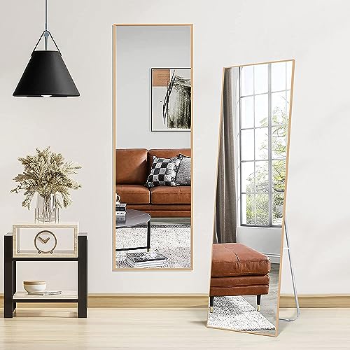 ABOUT SPACE 5 Feet Full-Length Mirror with Stand (Golden Frame)
