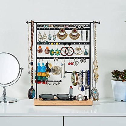ABOUT SPACE Metal Jewellery Display Stand - 1.2 Feet - Double Sided Necklace/Chain/Bracelets Hanging Organiser - Earring Holder