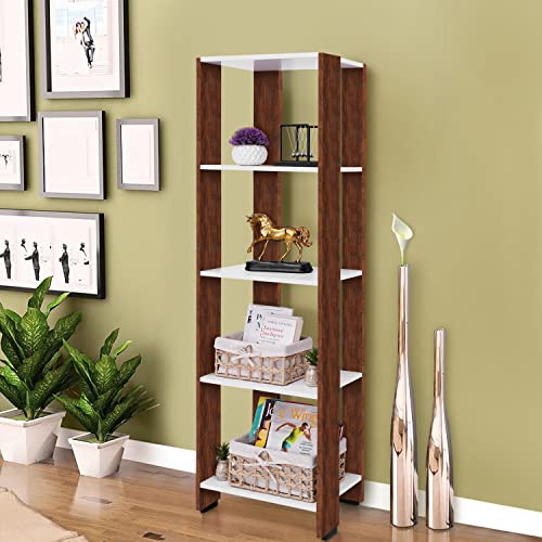 ABOUT SPACE Book Shelf - 4 Tier 5 ft Versatile Book Stand for Home Library - Oak Red (L 1.5 x B 1 x H 5 ft)
