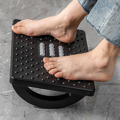 ABOUT SPACE Rocking Footrest - Acupressure Underdesk Foot Step Stool with Ergonomic Design & Massage Rollers-Anti Slip Base