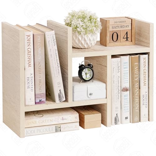 ABOUT SPACE DIY Desk Organizer - Desktop Storage Organizer Table Top Shelf - Engineered Wood Desk Organiser for Study Table Office Table Organiser for Home (L 64 x B 17 x H 35.5 cm) - Beige