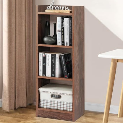 ABOUT SPACE Book Shelf for Home - 3 Tier Cube Book Shelves  (L 33 x B 24 x H 96cm - Walnut)