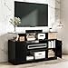 ABOUT SPACE TV Unit - Engineered Wooden TV Stand with Adjustable Shelf Storage Cabinet with Door for Console, Home Theatre, Books for Living Room - DIY Entertainment Unit for 32-50 Inch - Black