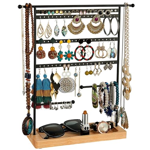 ABOUT SPACE Metal Jewellery Display Stand - 1.2 Feet - Double Sided Necklace/Chain/Bracelets Hanging Organiser - Earring Holder