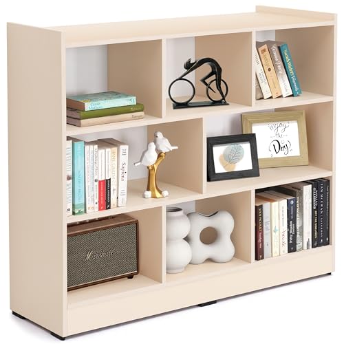 ABOUT SPACE Book Shelf - 8 Cubes Engineered Wood DIY Book Rack with Bushes Multipurpose Book Stand for Home Library Open Storage for Bedroom, Living Room (Chocolate Brown - L 115 x B 31.5 x H 96.5 cm)