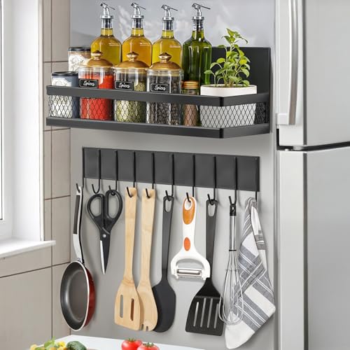 ABOUT SPACE Fridge Magnet  - Kitchen Organizer - Floating Organizer for Fridge, Washing Machine, Microwave Oven - Powder Coated Metal Magnet Storage for Fridge
