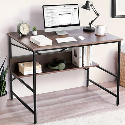 ABOUT SPACE Study Table for Students with Storage Space (Walnut - L 91 x B 60.5 x H 75 cm)