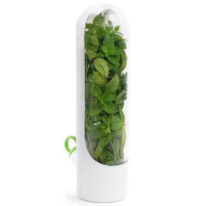 ABOUT SPACE Herb Saver Pod, Fresh Herb Keeper for Refrigerator, Mint Basil Coriander Container for Fridge Transparent Storage Pods, Container Saver for Refrigerator (B6 x H25 cm) Plastic