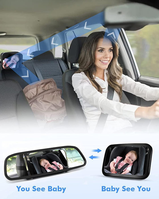 ABOUT SPACE Car Mirror - Baby Safety Mirror 360 Degree Adjustable Rear —