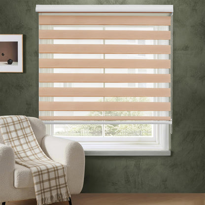 ABOUT SPACE Window Blinds - 3 x 7 ft Zebra Roller Blinds for Windows for Light Filtering, Privacy, UV Protection Corded Roll Up Curtain Window Shades for Home, Office, Living Room Kitchen