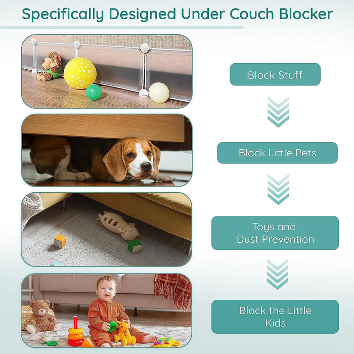 ABOUT SPACE Under Sofa Toy Blocker (6.6 Ft) - Sofa, Bed Space Gap Blocker for Baby Safety Toys Stopper, Toy Catcher Under Sofa, Couch Blocker Furniture Gap Filler (L 205 x H 22 cm)