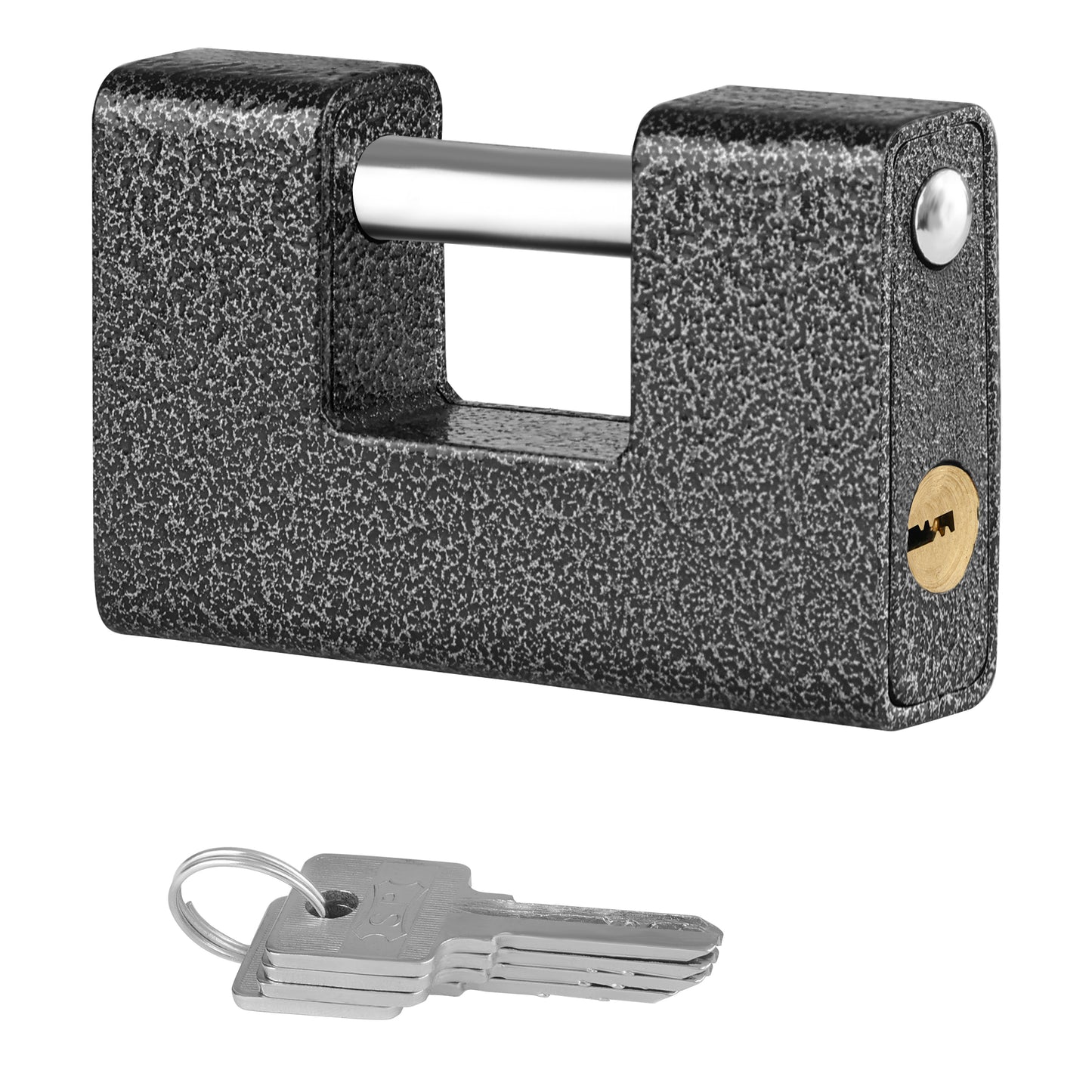 ABOUT SPACE Heavy Duty Padlock with 4 Keys - 814g Hardened Steel Security Padlock with Anti Drill & Pick Cylinder Security Shackle Chain Lock for Garage,Door,Containers,Shutter,Locker,Warehouse,Gates