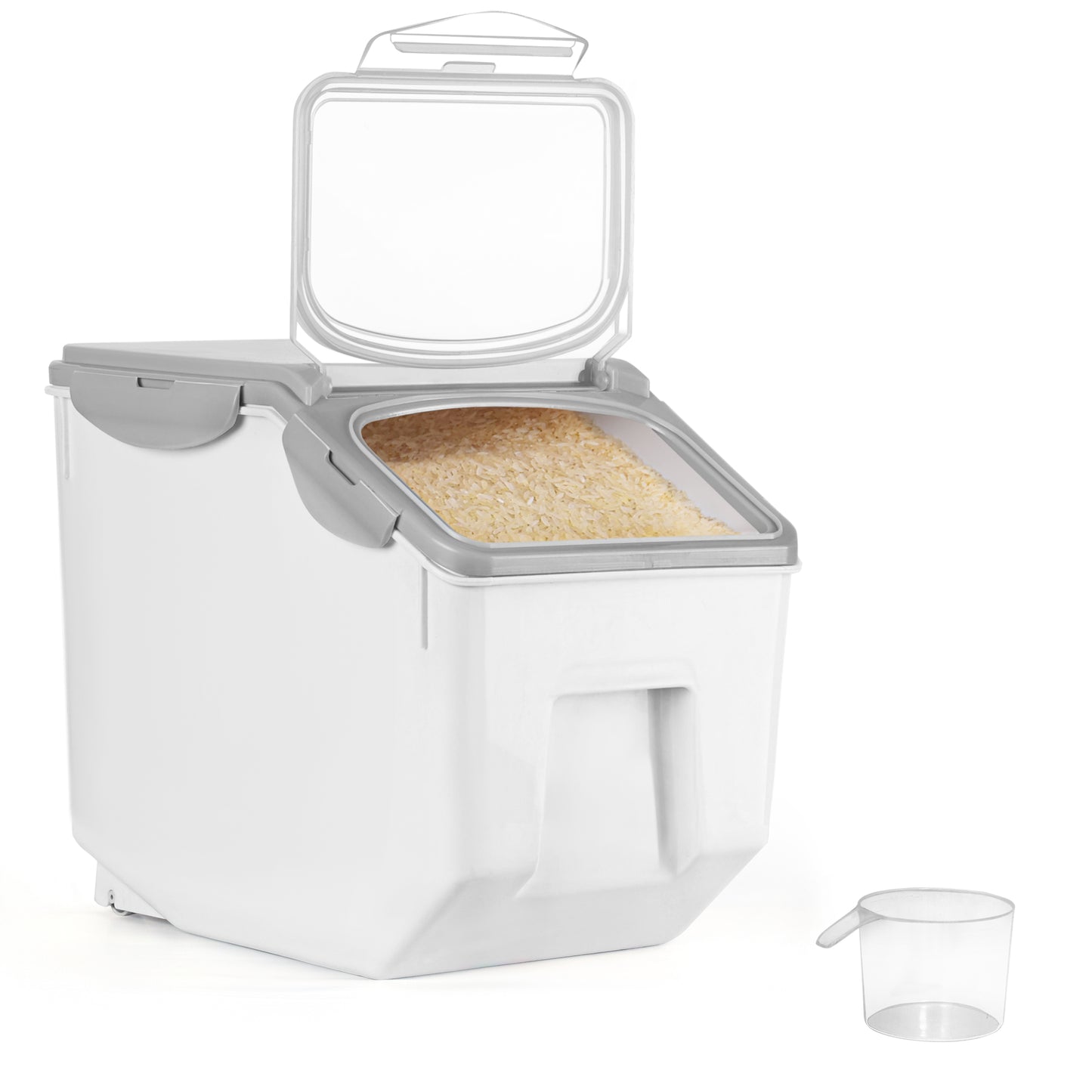 ABOUT SPACE 1 Pack Rice Dispenser (10Kg) Airtight Rice Storage Container with Measuring Cup