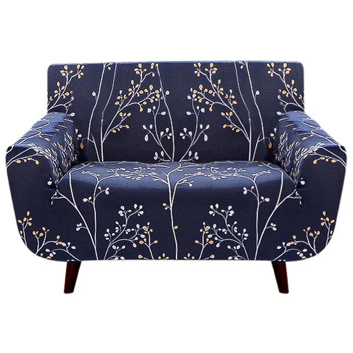 Sofa Slip Covers (Double Seater (145 - 185 cm), Blue Magnolia)