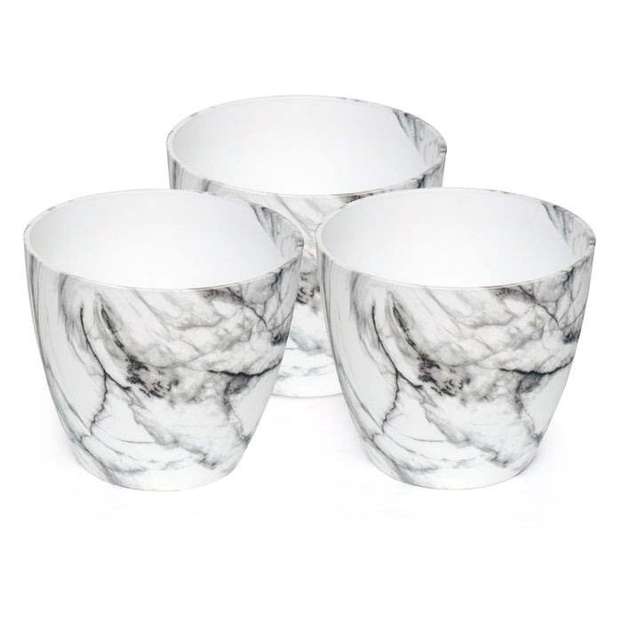 Marble Style Plastic Pots (Set of 3)