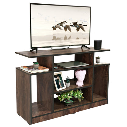 ABOUT SPACE TV Stand - Wooden TV Entertainment Unit and Shelf Storage  - TV Unit for 32 to 50 Inch TV - Dual Tone Brown