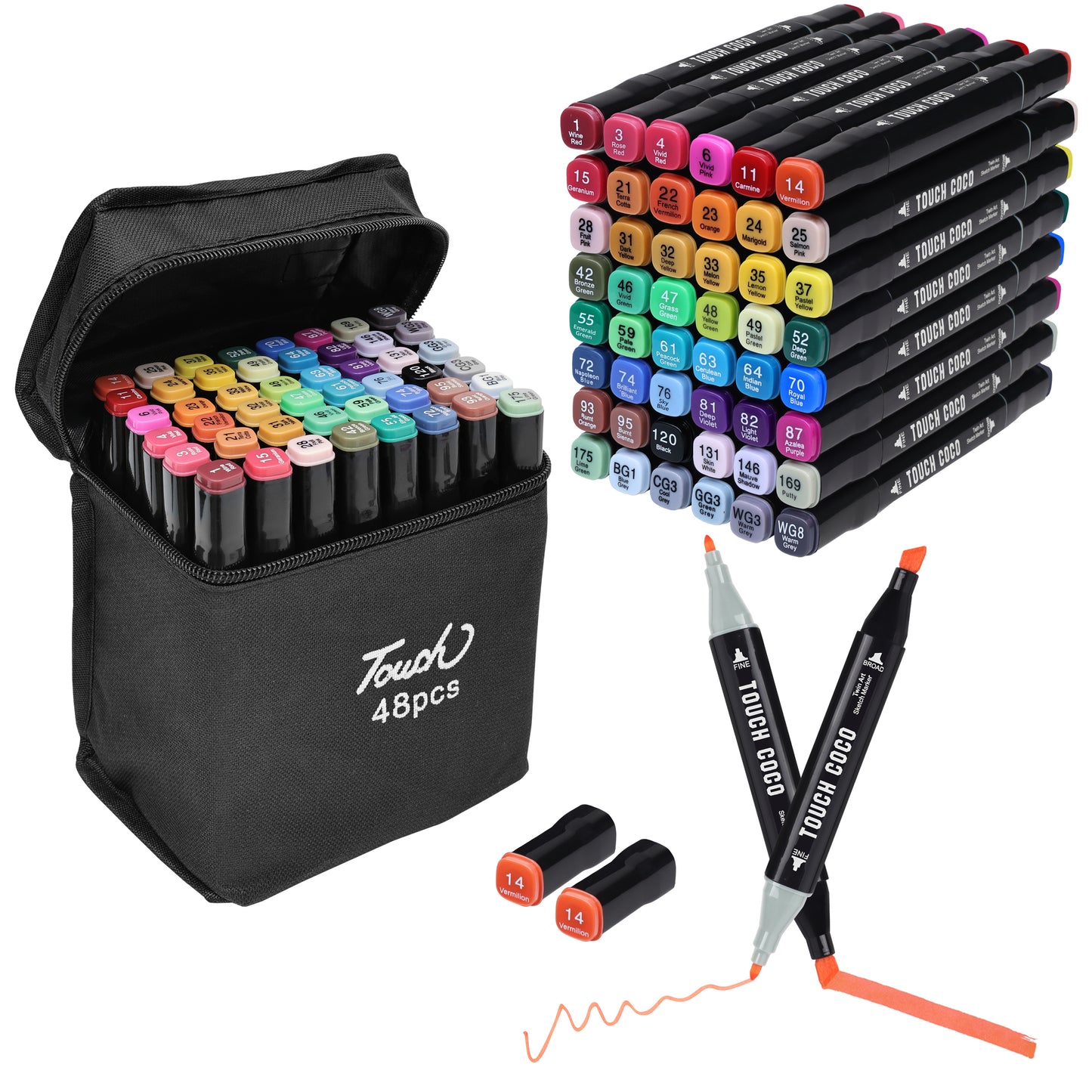 ABOUT SPACE Dual Tip Art Markers - 24 Colours With Carrying Case