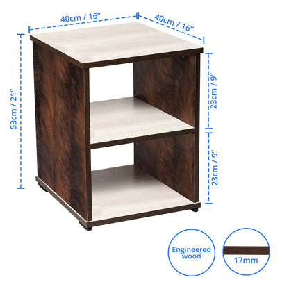 ABOUT SPACE Bed Side Table - End & Sofa Side Table with Storage (L 40 x B 40 x H 53 Cm)(Walnut)